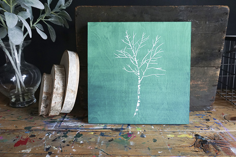 Birch Tree Stencil Stenciled