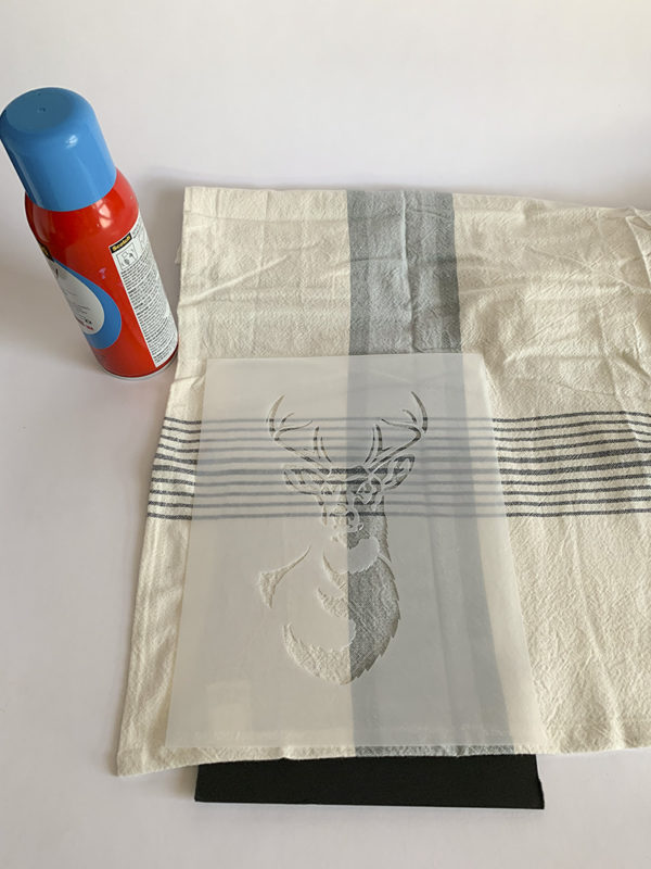 Learn How To Stencil an Antlered Deer stencil on a Dish Towel | Stencil 1