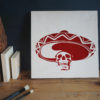 Skull with Sombrero Stencil Applied