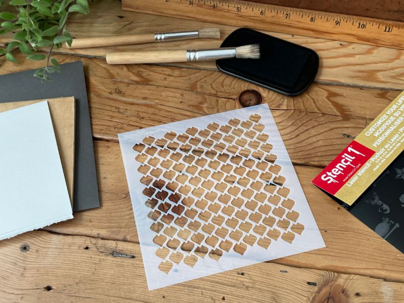 Dragon Scales Hearts Stencil - Small (5.75″x6″) - Image 6