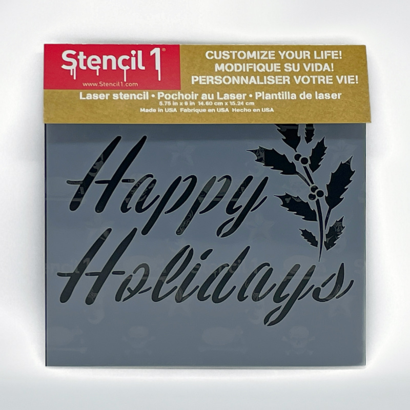 Happy Holidays Stencil - Small (5.75″x6″) - Image 4