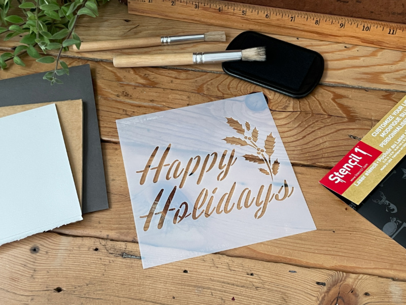 Happy Holidays Stencil - Small (5.75″x6″) - Image 5