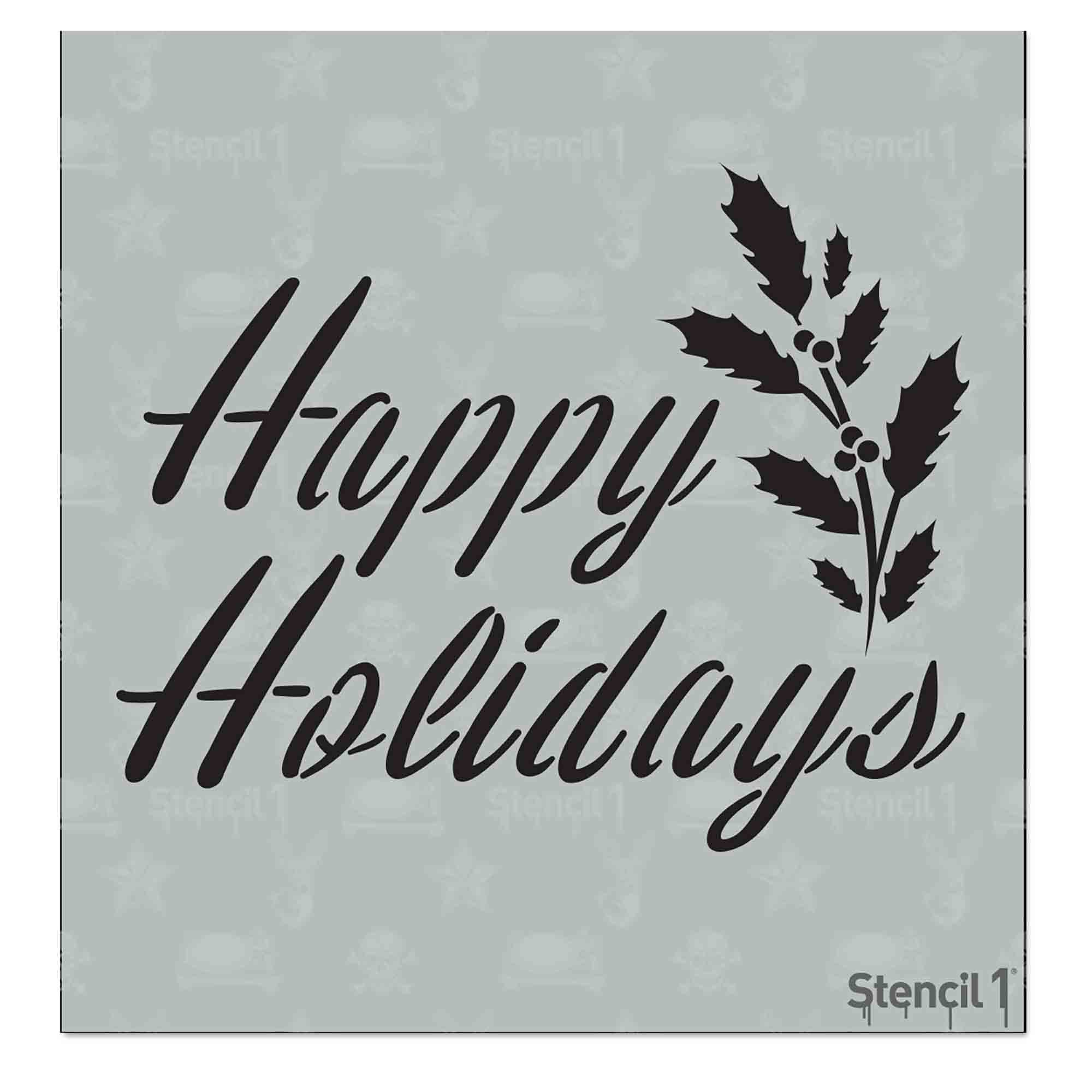 Happy Holidays Stencil - Small (5.75″x6″)