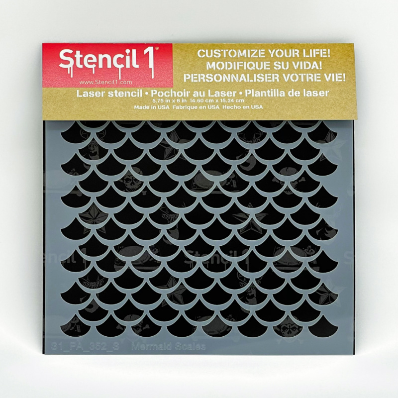 Mermaid Scales Stencil - Small (5.75″x6″) - Image 3