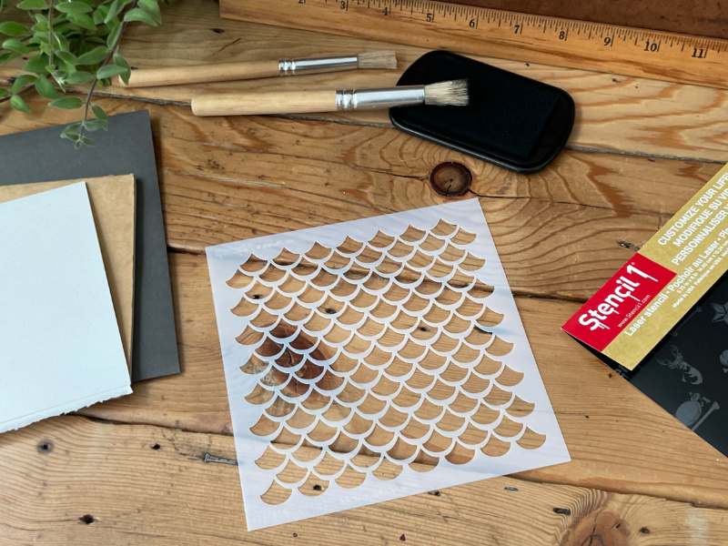 Mermaid Scales Stencil - Small (5.75″x6″) - Image 4