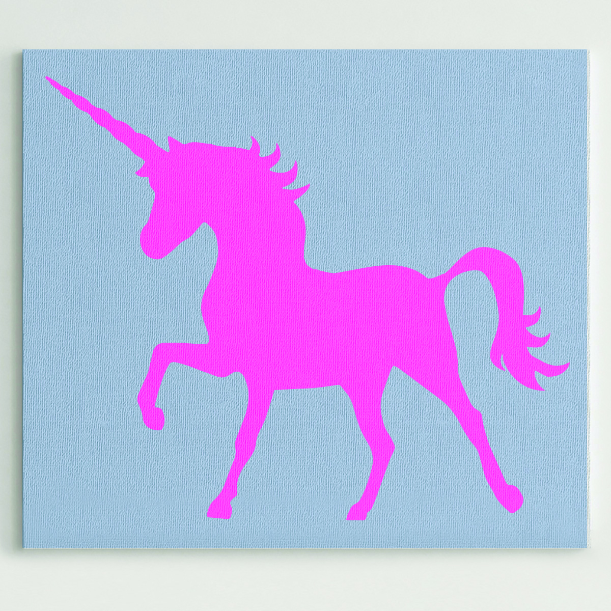 Unicorn Silhouette Stencil Stenciled Canvas