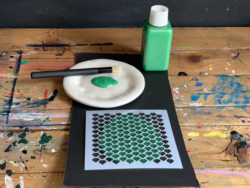 stencil and fabric paint