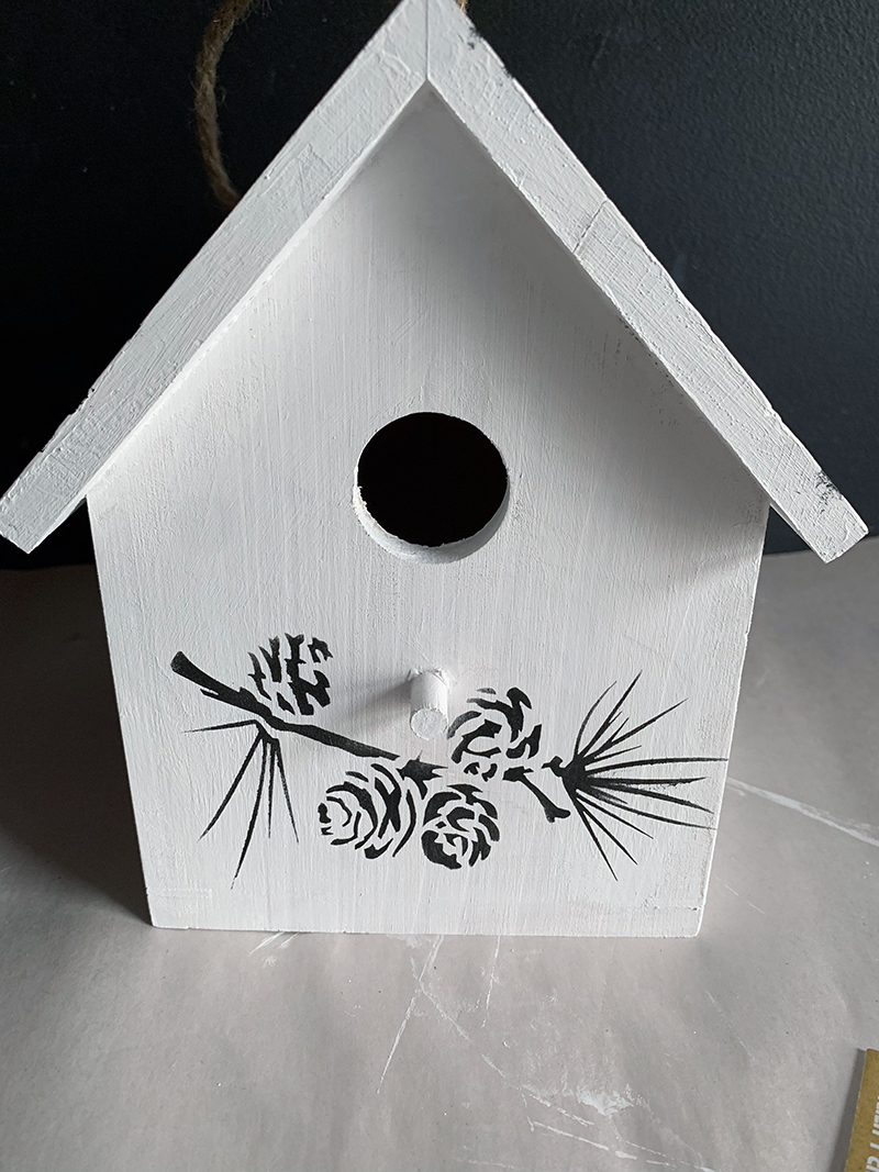 Wooden Birdhouse Stencil Makeover Stencil 1
