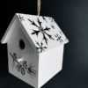 Snowflakes Stencil Small, Winter Holiday Stencil Stenciled on Wooden Birdhouse