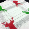 Antlered Deer Silhouette Stencil Small Applied on Kitchen Towel