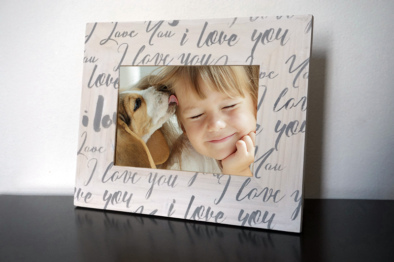 I Love You Stenciled Picture Frame