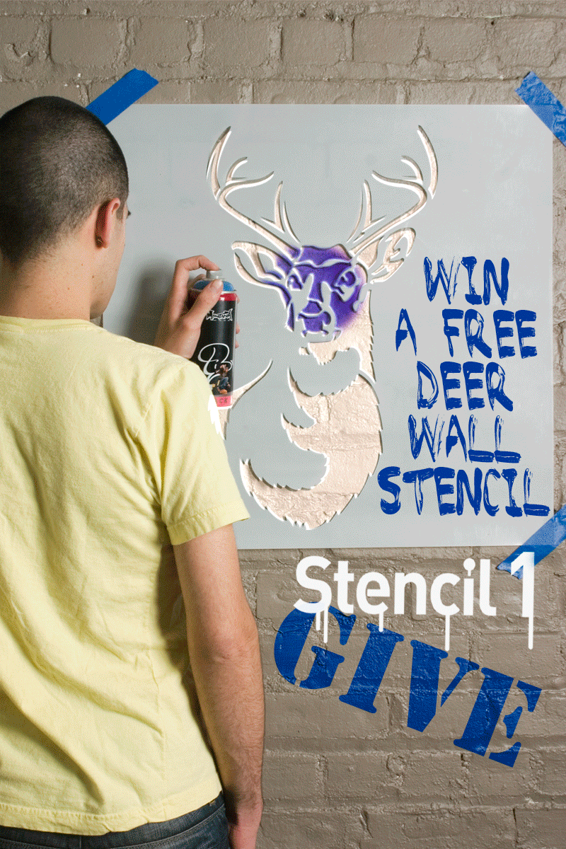Antlered Deer Wall Stencil Give Away Stencil1