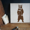 Grizzly Bear Stencil Applied