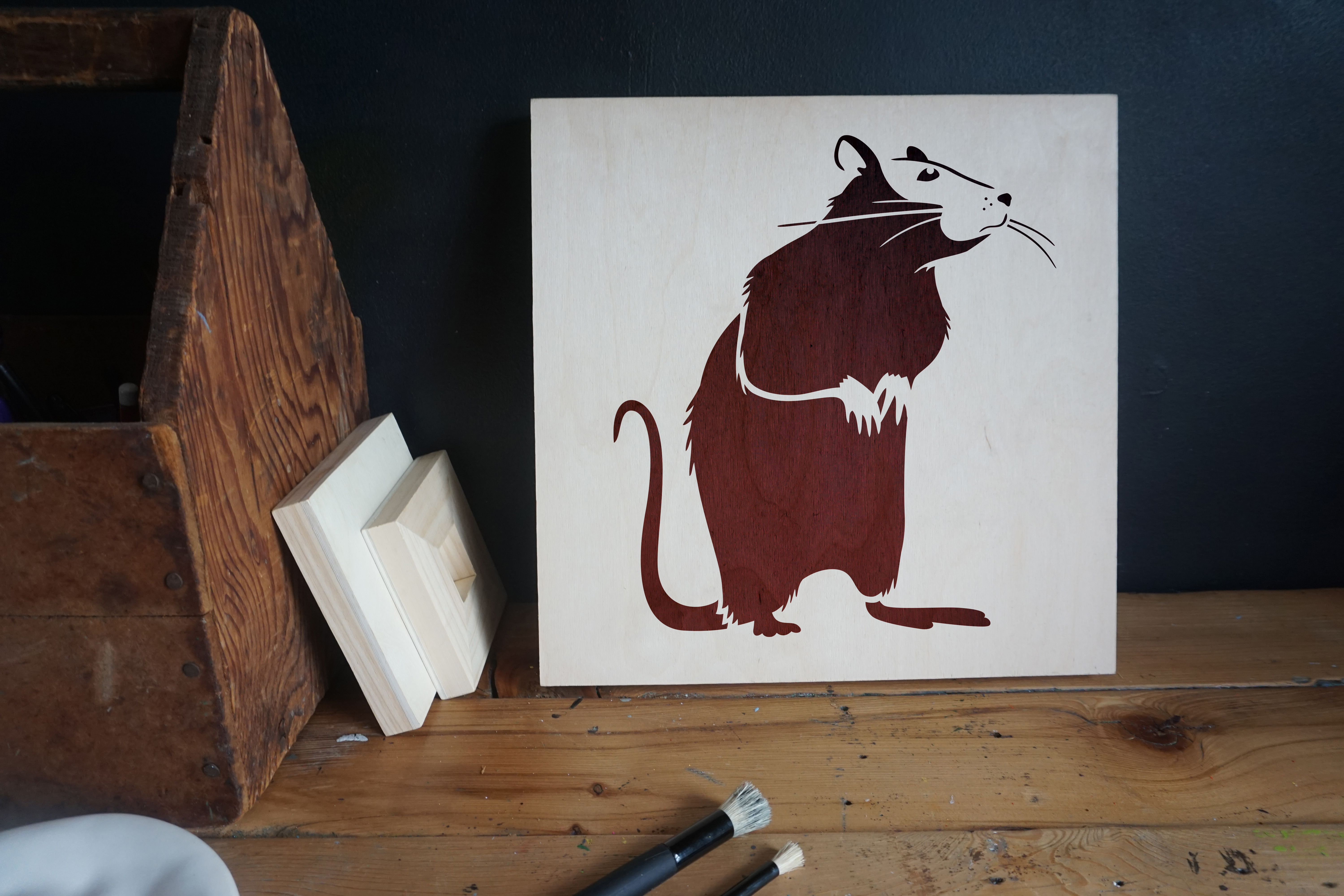Rat Stencil Applied