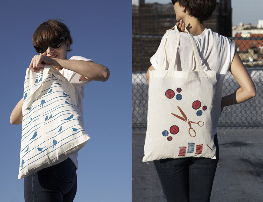 Birds on Wires Repeat Pattern Stencil, Crafty Set Stencil Tote Bag