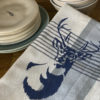 antlered deer stencil stenciled towel