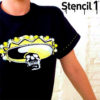 Mexican skull stencil stenciled T-Shirt