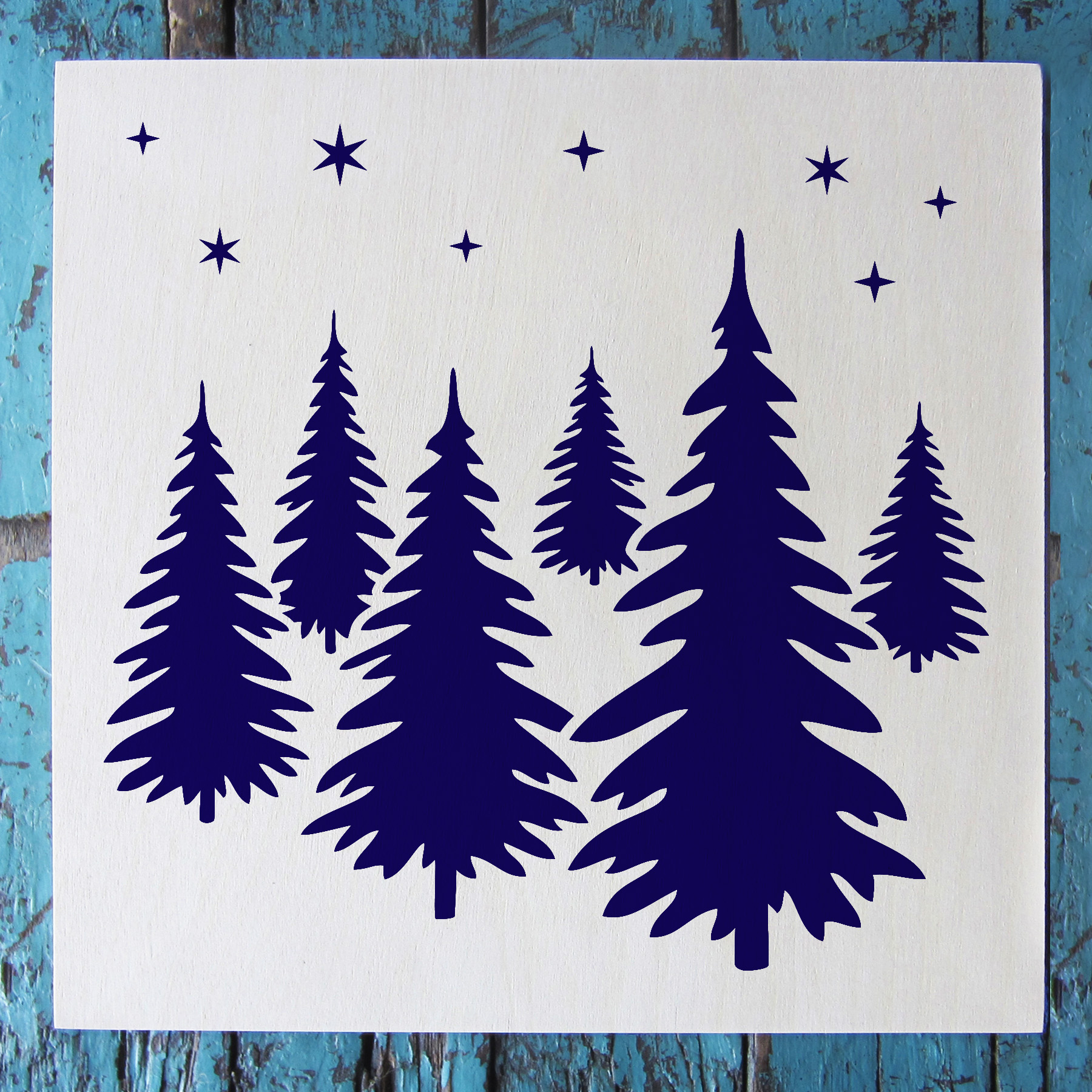 Evergreen Forest Stencil - Small (5.75 x 6)