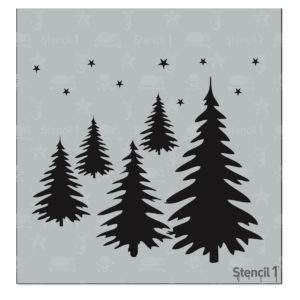 Evergreen Forest Stencil - Small (5.75" x 6")