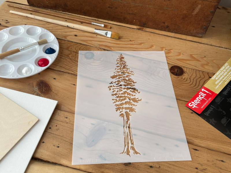 Redwood Tree Stencil (8.5" x 11") - Image 4