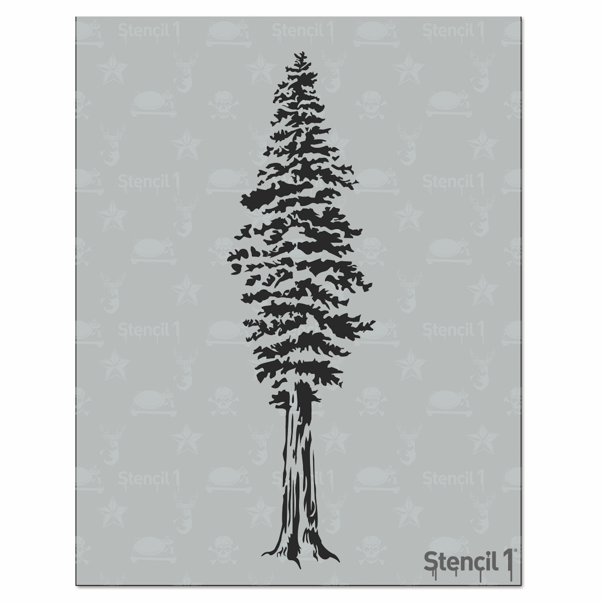 Redwood Tree Stencil (8.5 x 11)