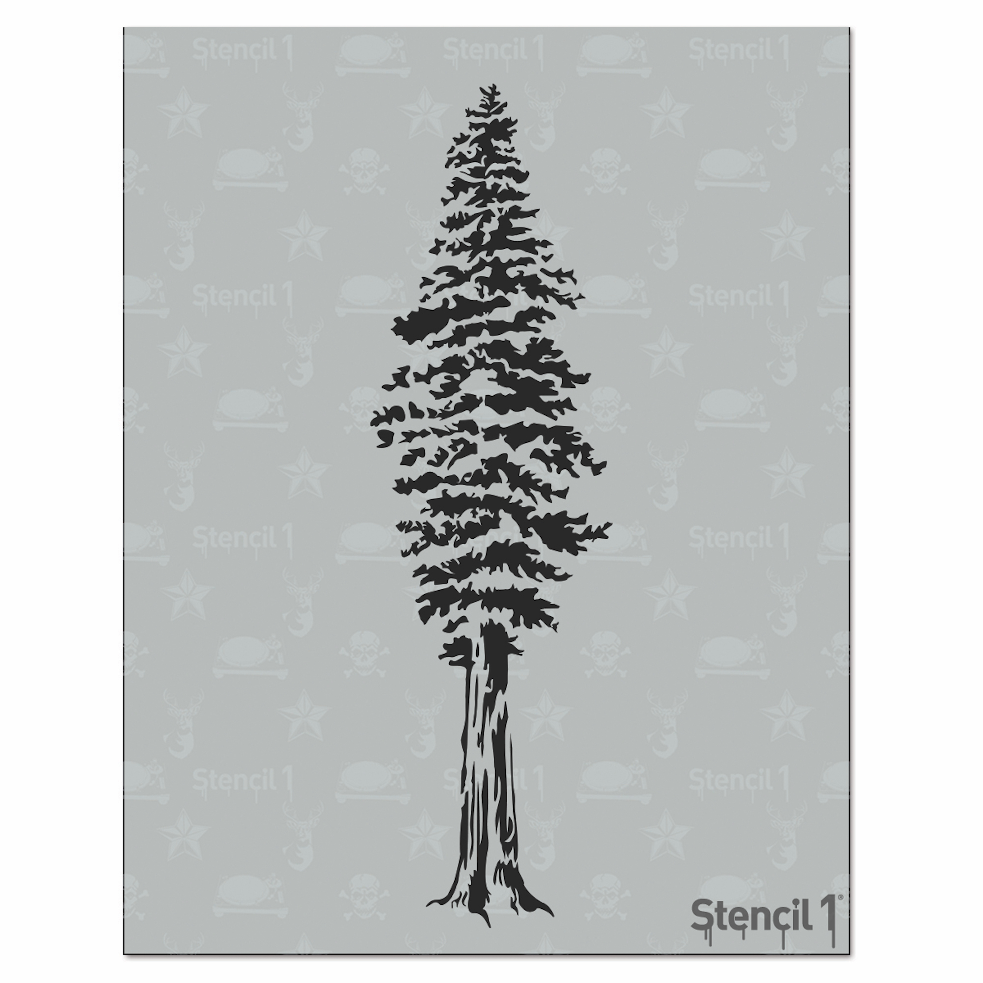 Redwood Tree Stencil (8.5" x 11")