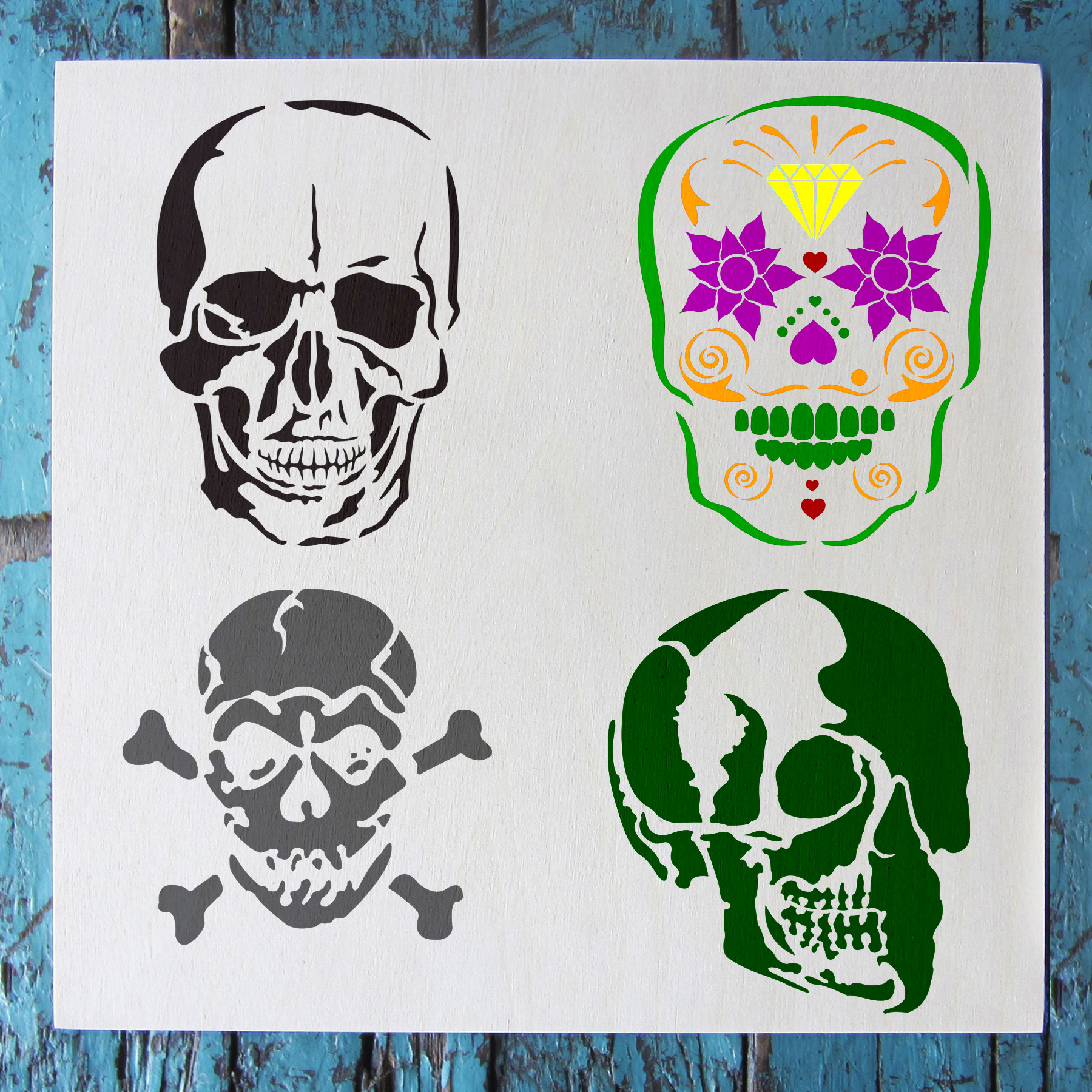 Skulls Stencils 4-Pack - Image 2