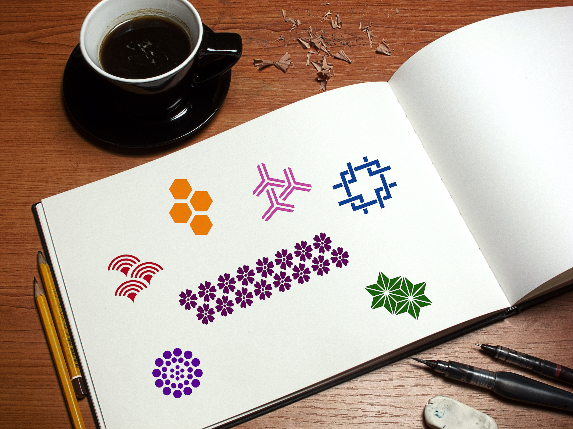 Bullet Journal Patterns Stencils + Bookmark #3 (5.75 x 6)
