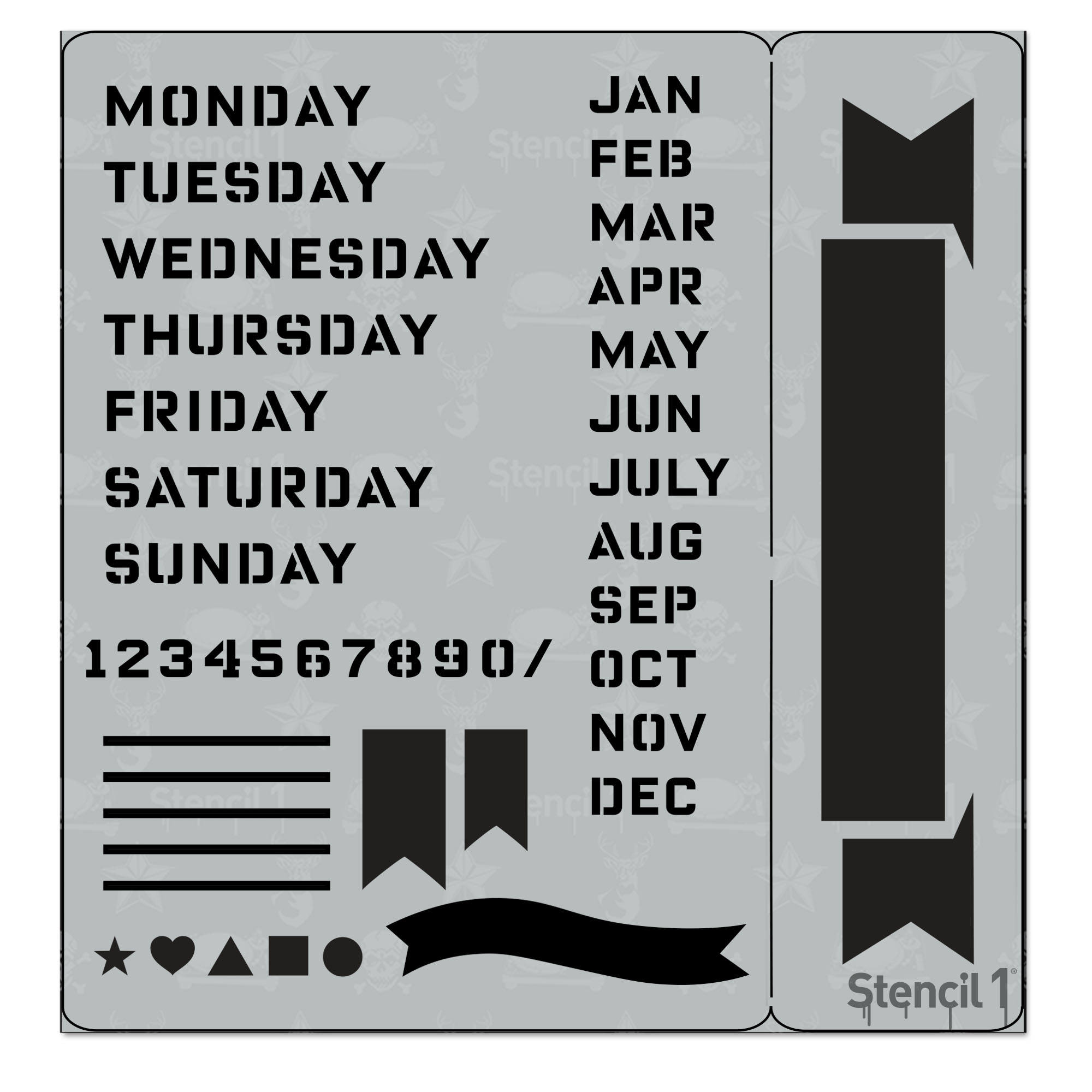 Bullet Journal Stencil Utility + Bookmark #1 (5.75″ x 6″)