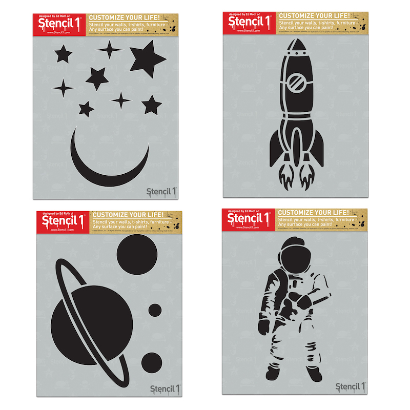 Space Theme 4-Pack Stencil Set (4 PC -8.5"x11" each) - Image 2