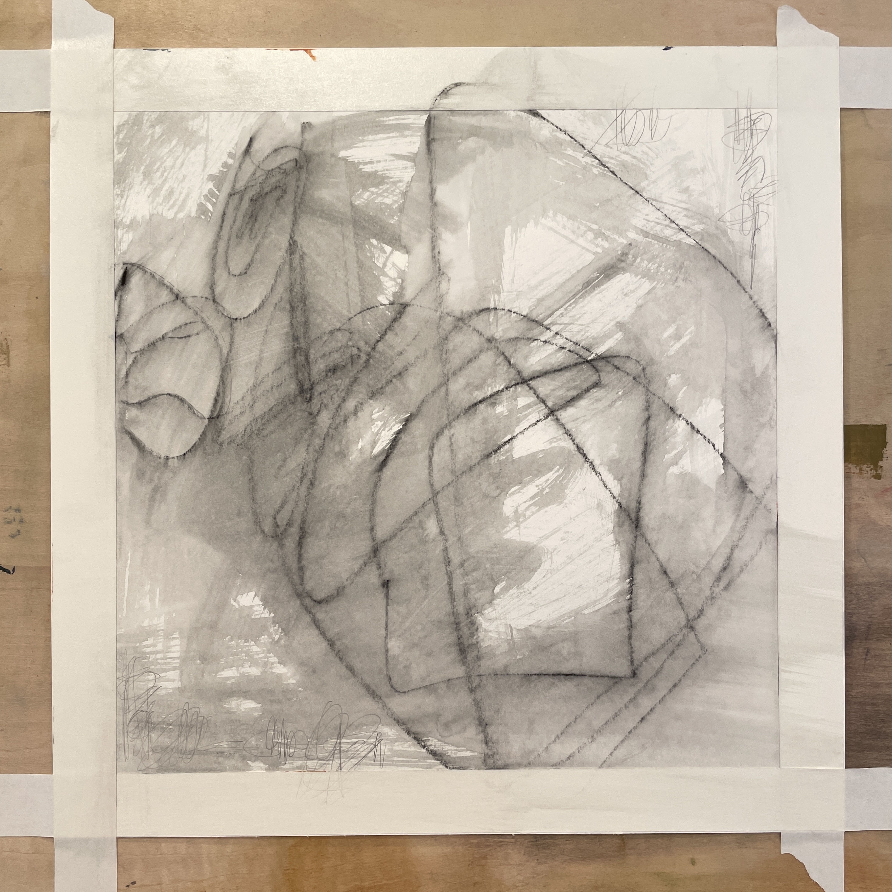 Insert photo of gray grungy Swirled marks on paper