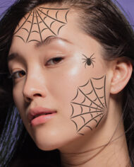 S1_MU_118_Spiderweb_and_Spider_Makeup_Stencil_Applied_Image