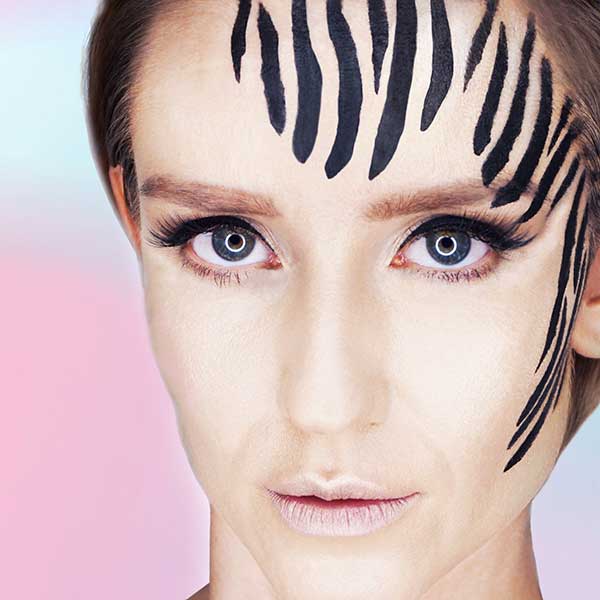 Zebra Stripes Makeup Stencil | Stencil 1