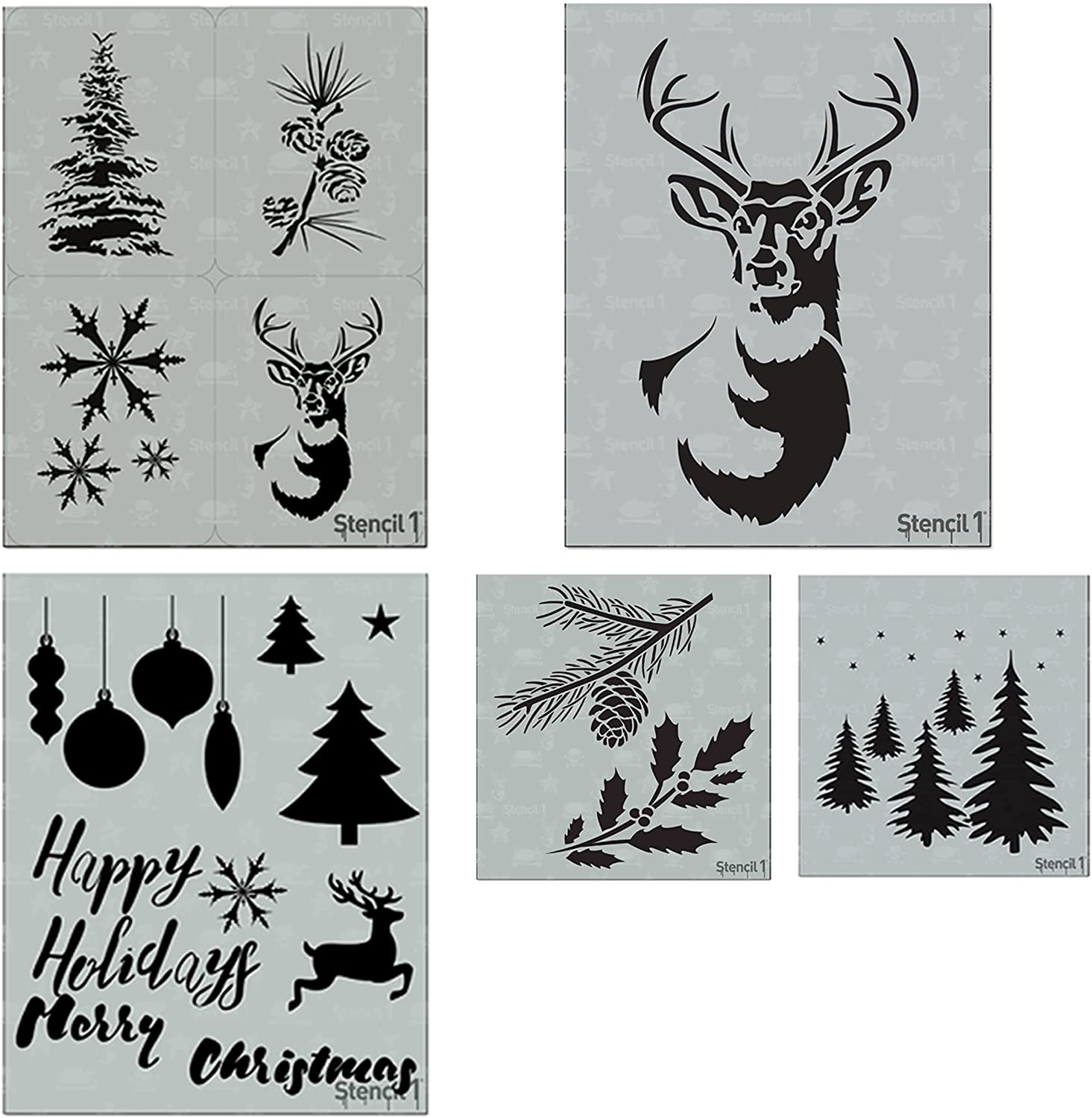 Winter Holiday 5-Pack Stencil Set