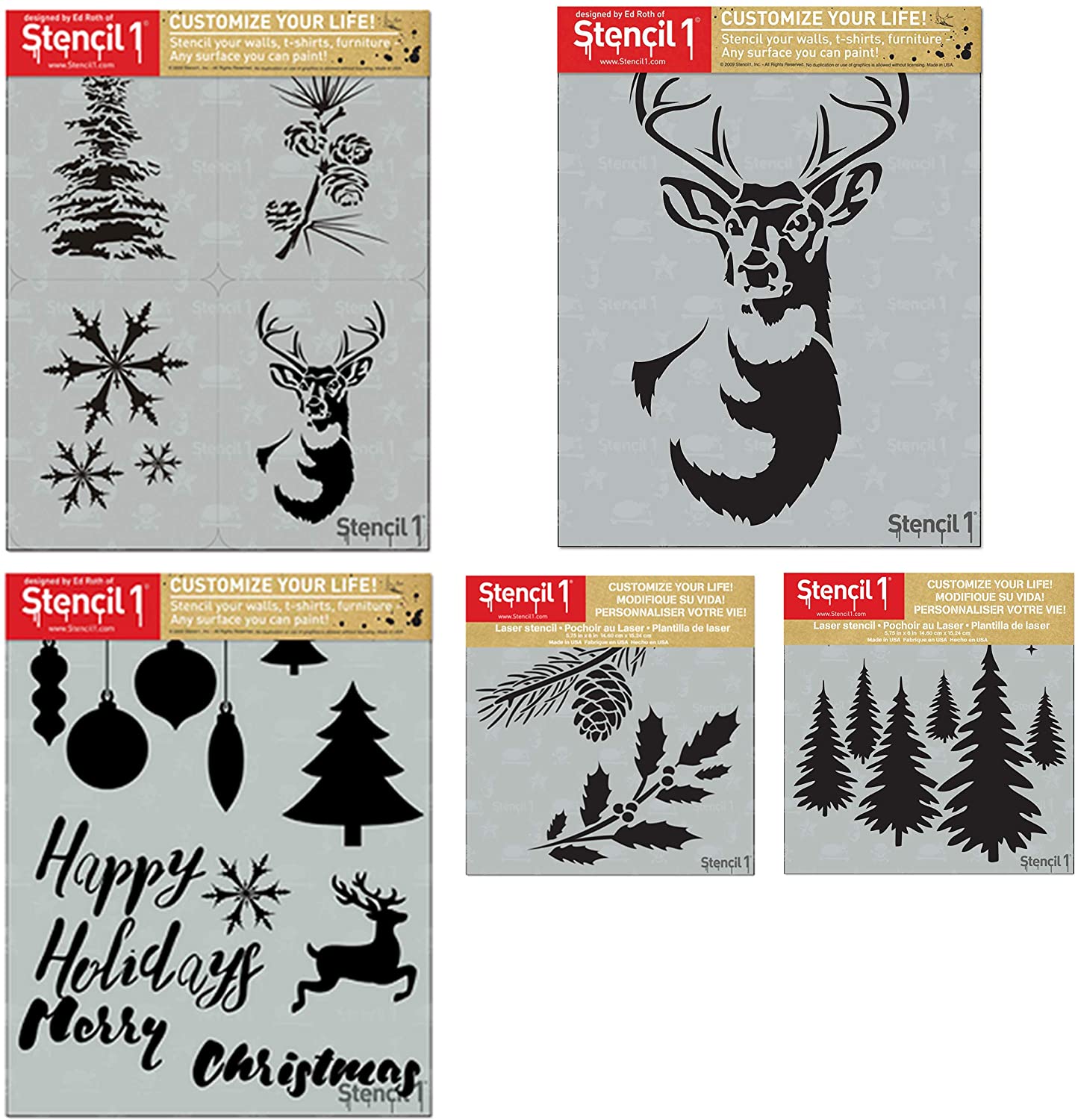 Winter Holiday 5-Pack Stencil Set - Image 2