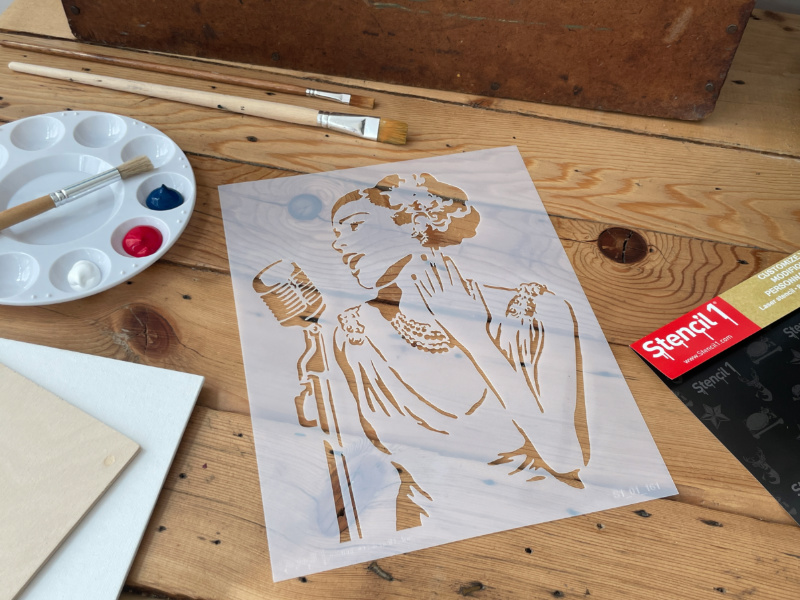 Blues Singer Stencil (8.5"x11") - Image 3