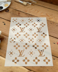 Louis Vuitton Flower pattern stencil multiple size sheets LV