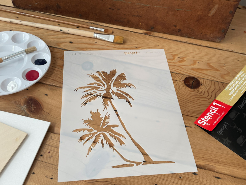 Palm Trees Stencil (8.5"x11") - Image 3