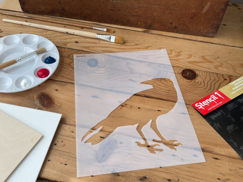 Raven Stencil (8.5"x11") - Image 4