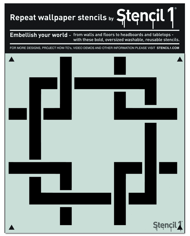Square Lattice Repeat Pattern Wall Stencil (11"x11") - Image 6