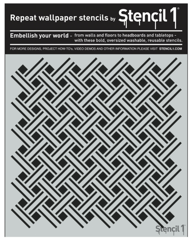 Basket Weave Repeat Pattern Stencil 1