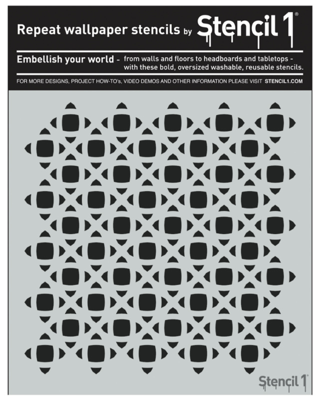 Cane Weave Repeat Pattern Wall Stencil - Image 3