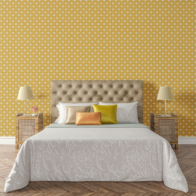 Cane Weave Repeat Pattern Wall Stencil - Image 2
