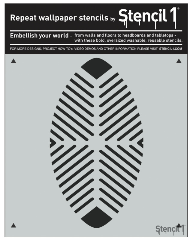 Oval Shield Repeat Pattern Wall Stencil - Image 3