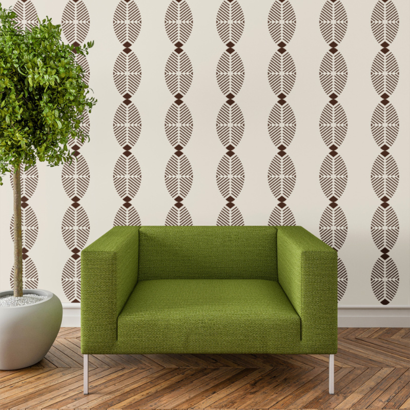 Oval Shield Repeat Pattern Wall Stencil - Image 2