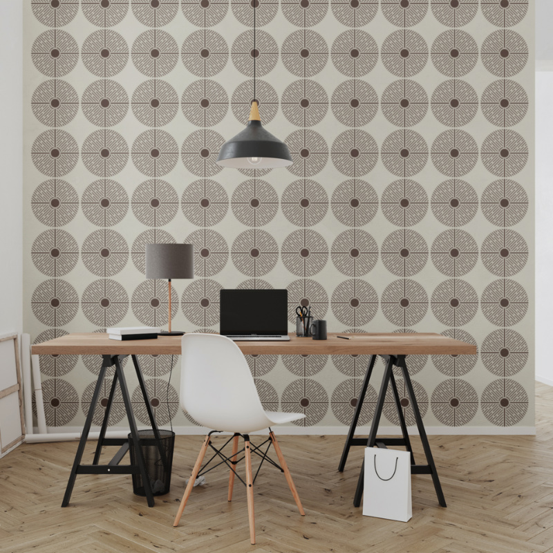 Round Shield 1 Repeat Pattern Wall Stencil - Image 2