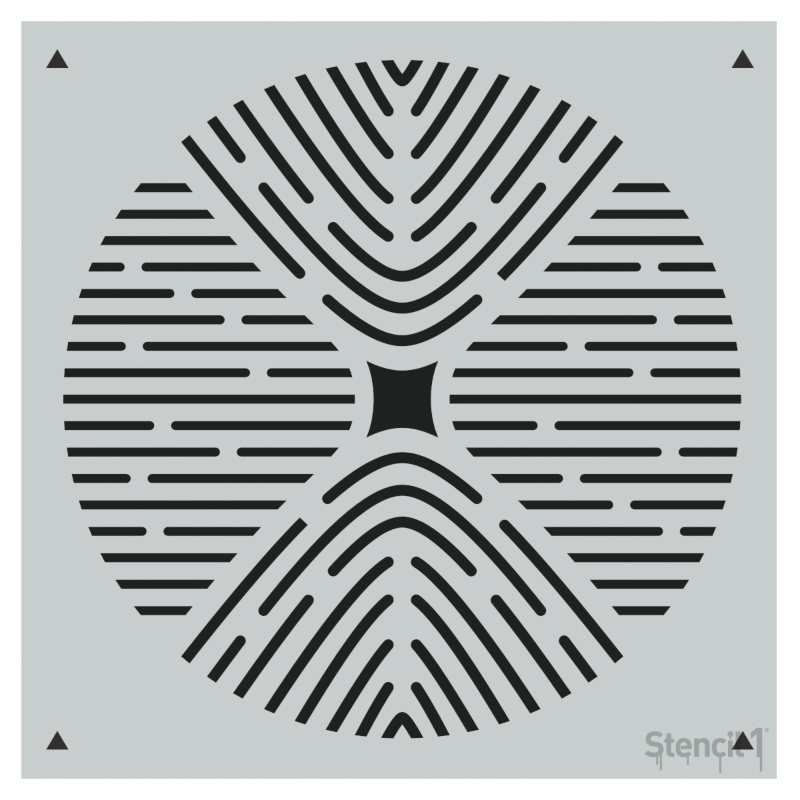 Round Shield 2 Repeat Pattern Wall Stencil