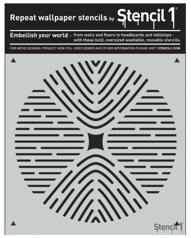 Round Shield 2 Repeat Pattern Wall Stencil - Image 3