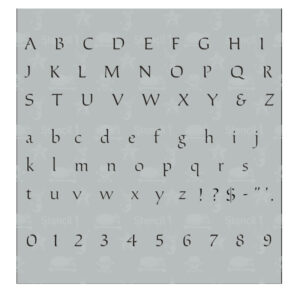 Small Serif Letter Stencil 1/4 Inch