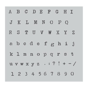 Courier 1/4 inch Letter Stencil (5.75" x 6")